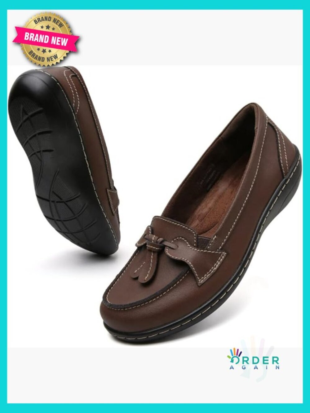 Slip On Loafers Women's Dress Shoes Comfort Leather Tassel Flat Casual Work